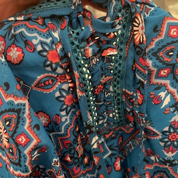 Purple Snow midi off shoulder dress size 2X southwestern Aztec print fit flare - Picture 9 of 12